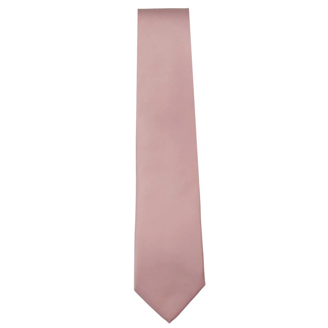 Men's Tie & Hankie Handkerchief Pocket Square Neck Tie Satin Silk Light Dusty Pink Peach