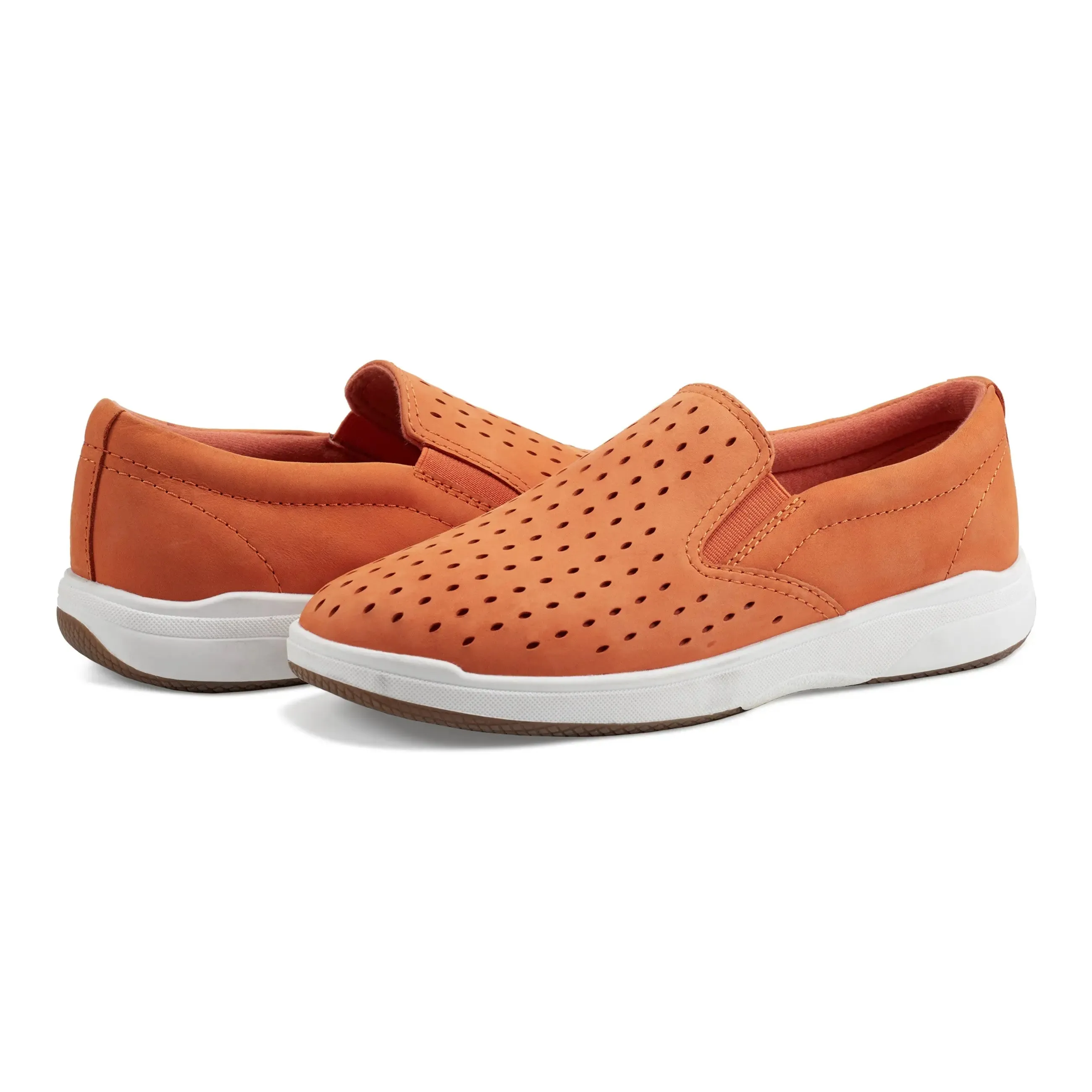 Nel Laser Cut Round Toe Casual Slip-on Sneakers