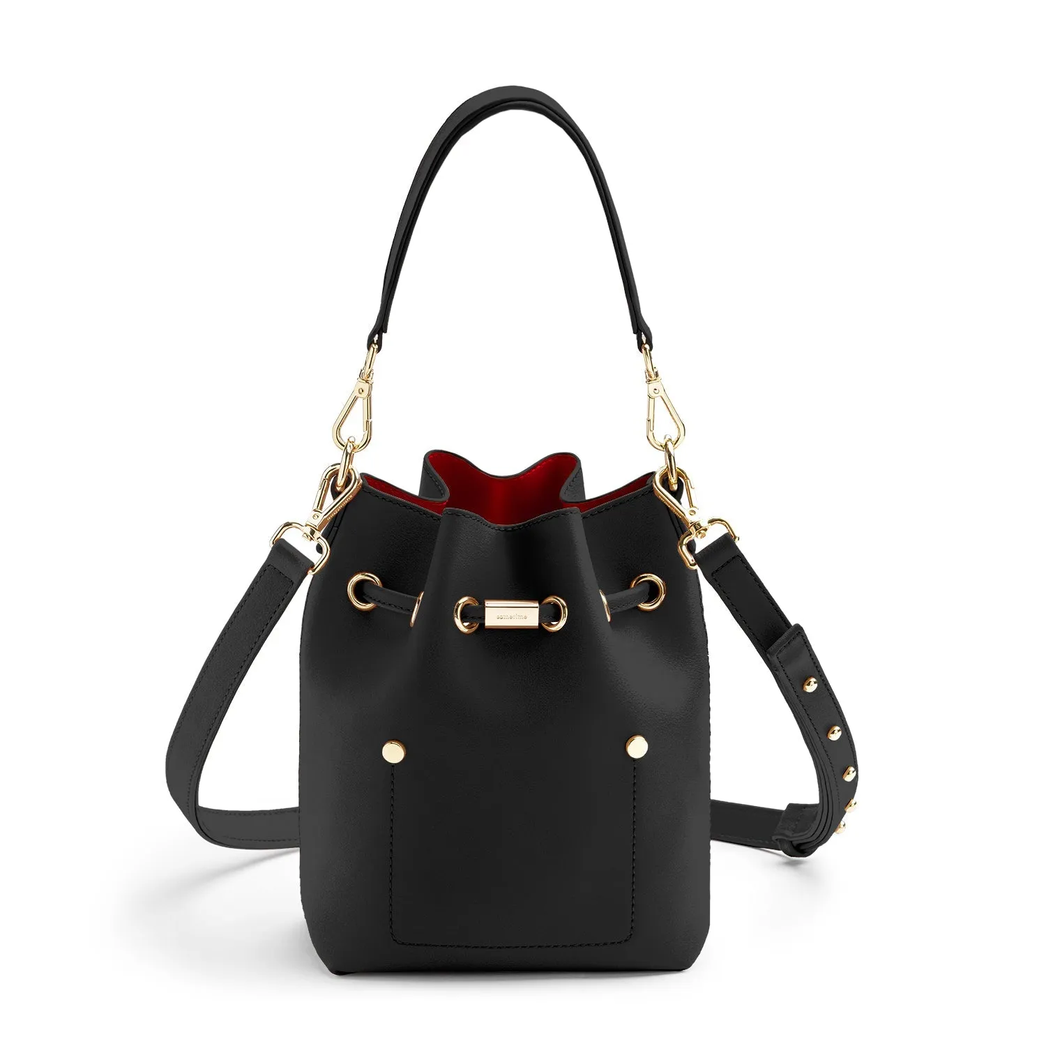 Niko-Niko Mini Bucket Bag - Black/Maroon