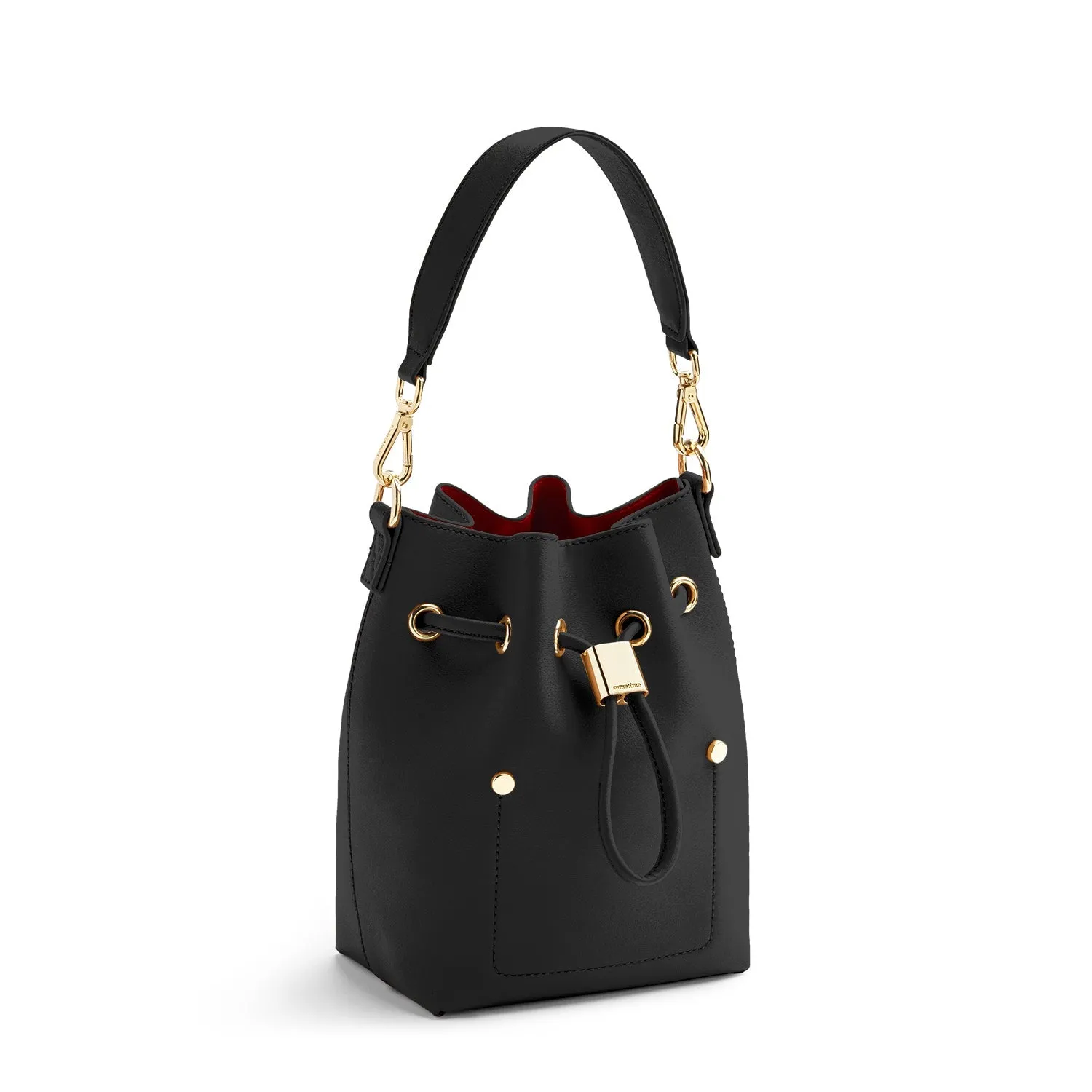 Niko-Niko Mini Bucket Bag - Black/Maroon