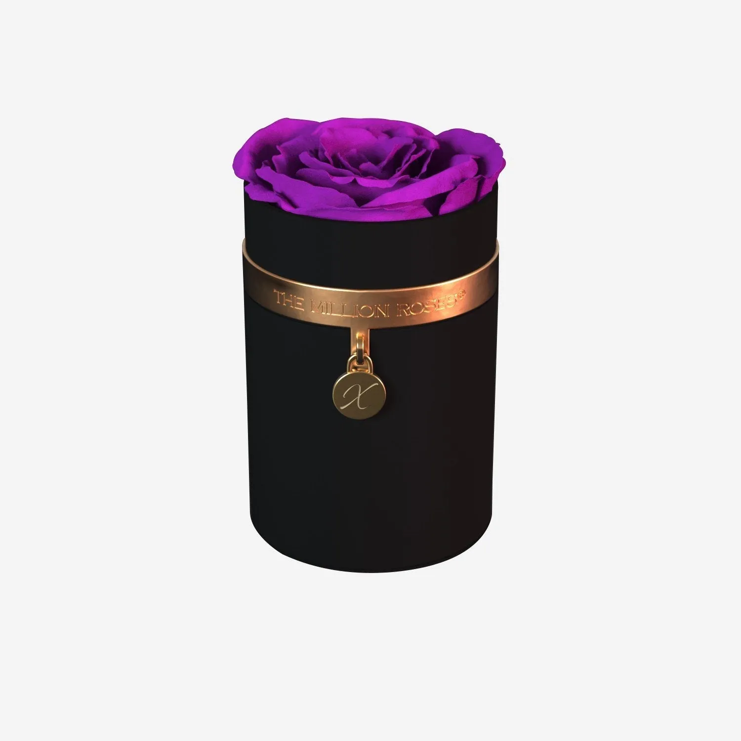 One in a Million™ Round Black Box | Charm Edition | Bright Purple Rose