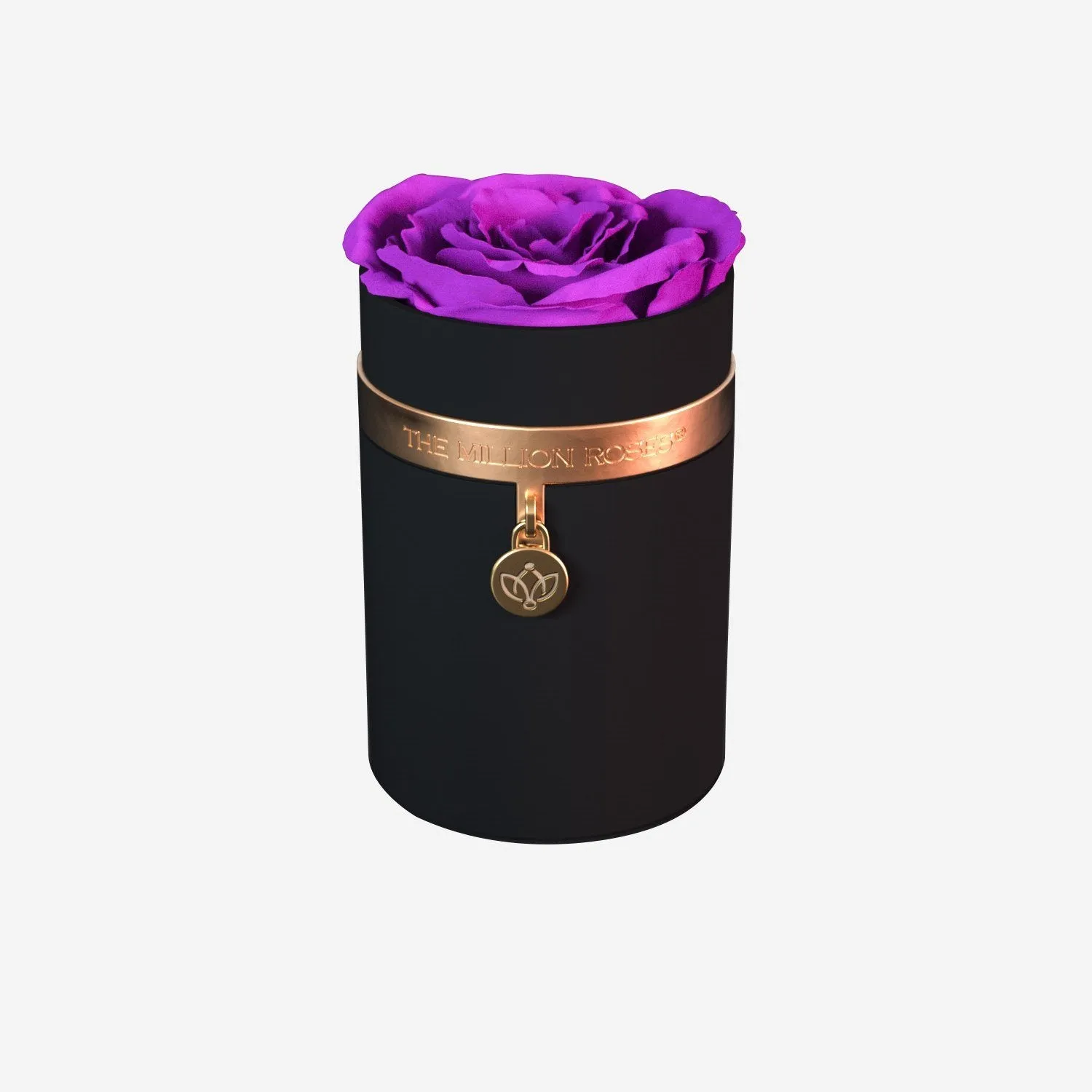 One in a Million™ Round Black Box | Charm Edition | Bright Purple Rose