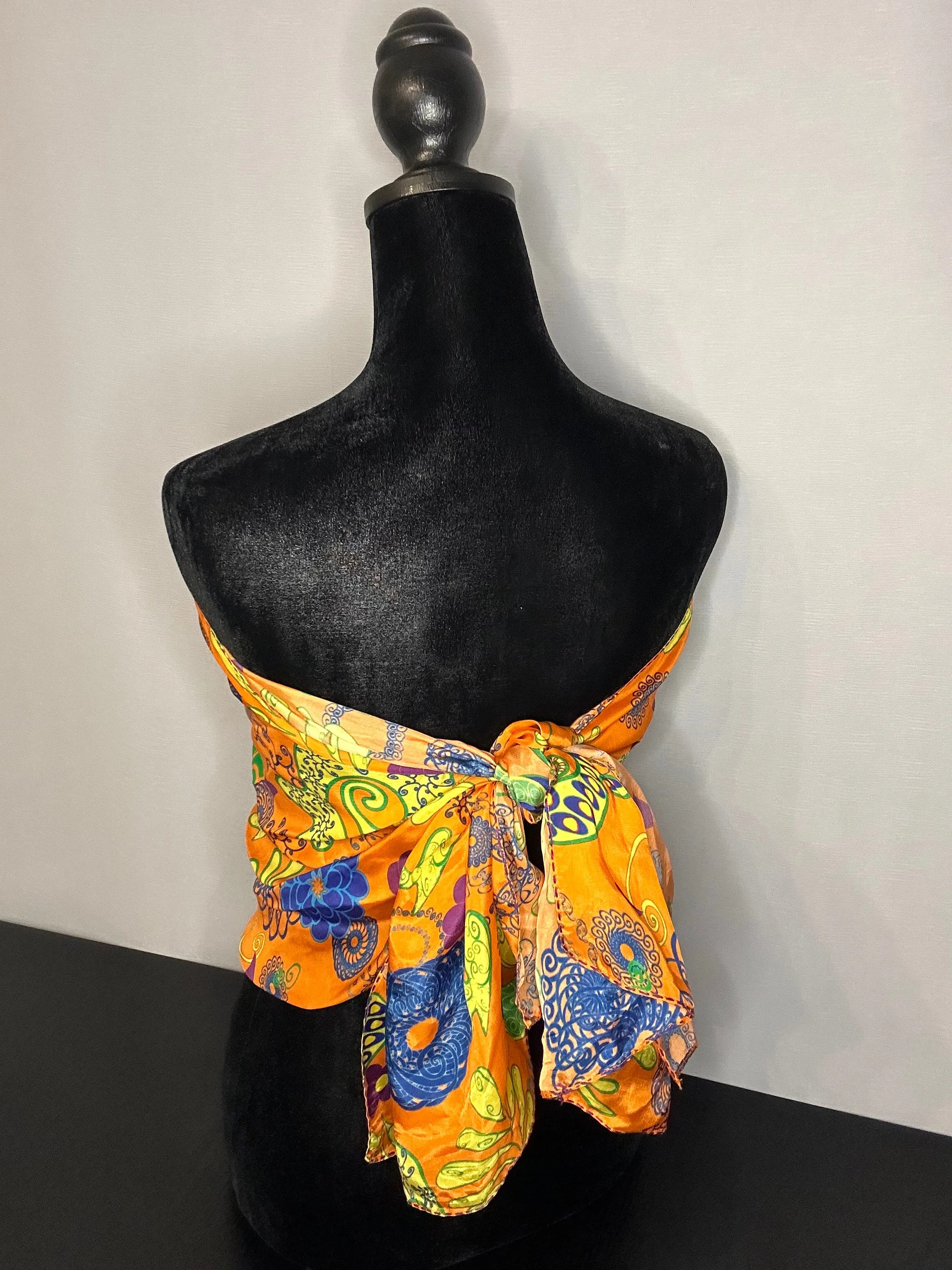 Orange Paisley Scarf, 20x74"	Viscose	Running Stitch