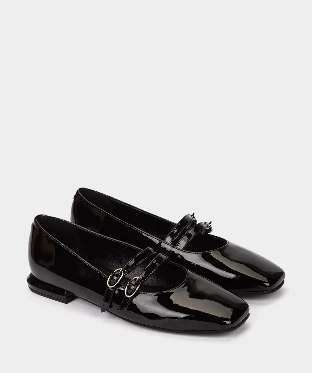 Pedro Miralles Black Patent Mary Jane Ballet Flat