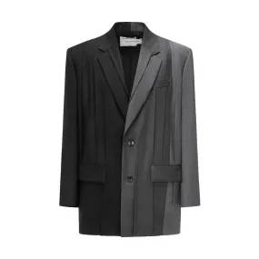 Pleated Gradient Blazer 'Black Grey'