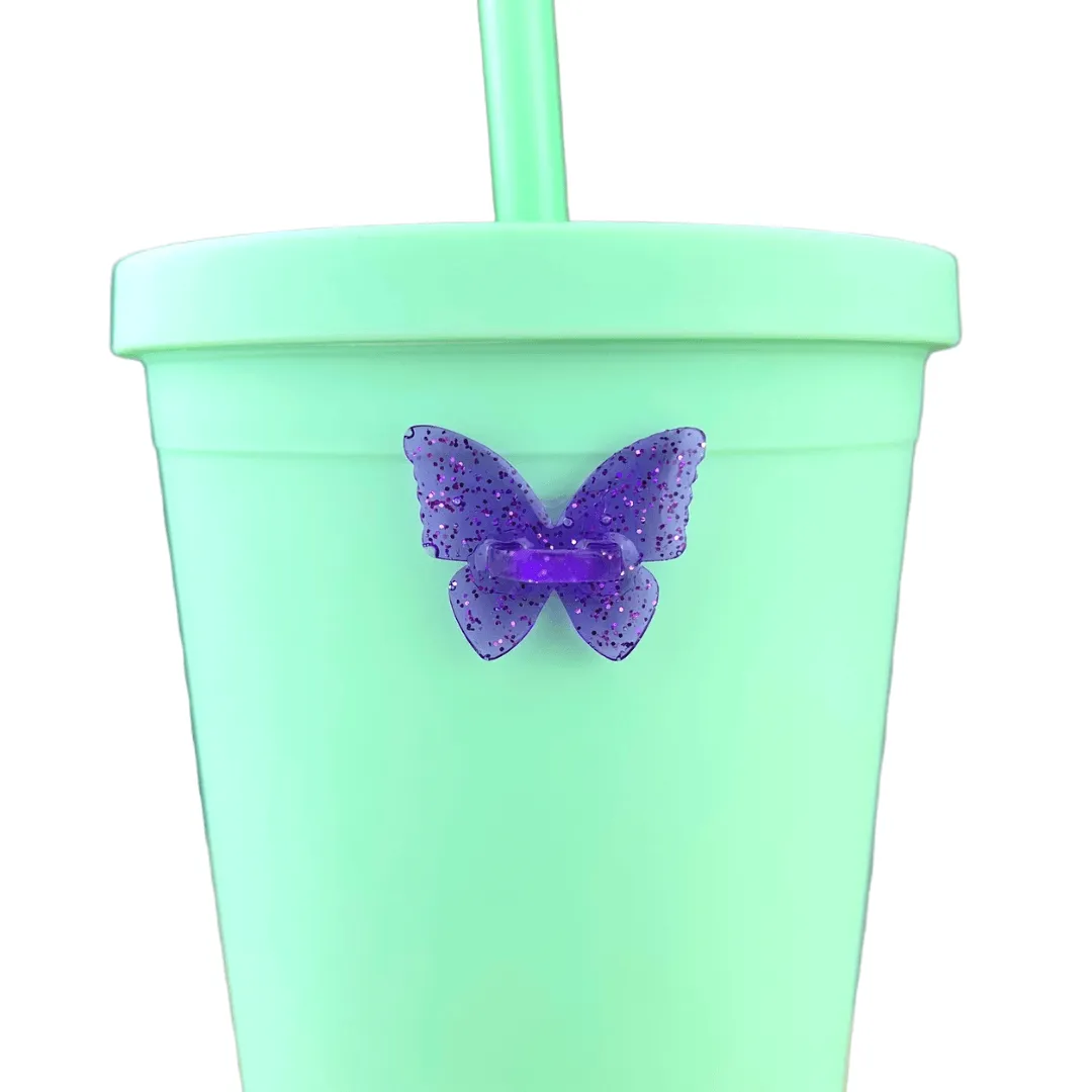 Purple Glitter Butterfly Stick-On Hook