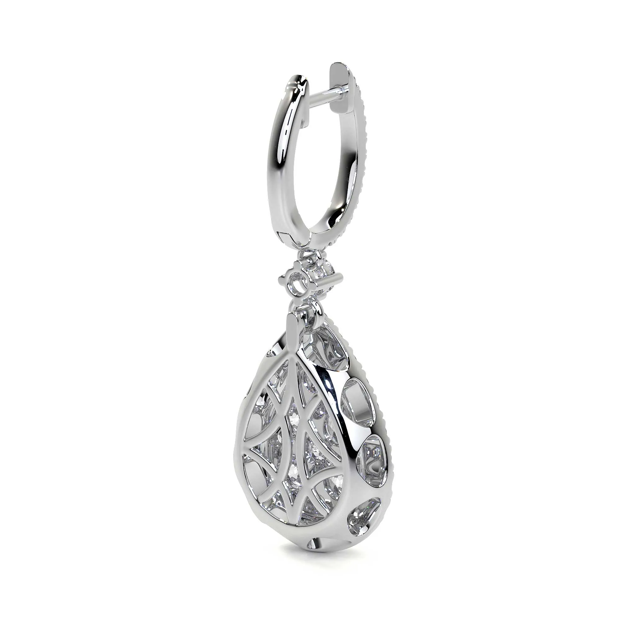 "Alliance" Diamond Earrings with Pear Shape Drop Cluster, 2.20 CT