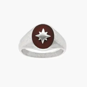 Red Carnelian "Rio" Sterling Silver Signet Ring