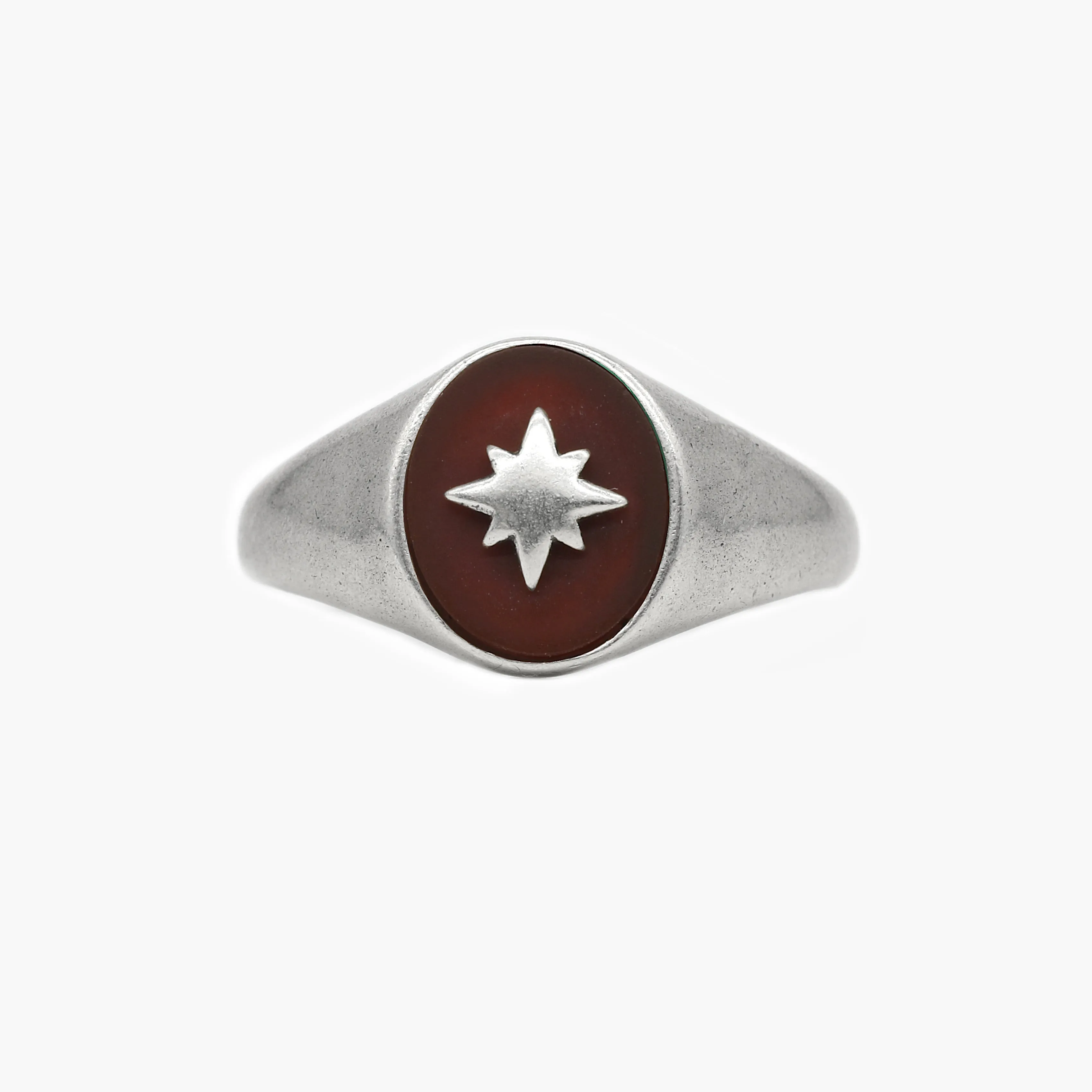 Red Carnelian "Rio" Sterling Silver Signet Ring