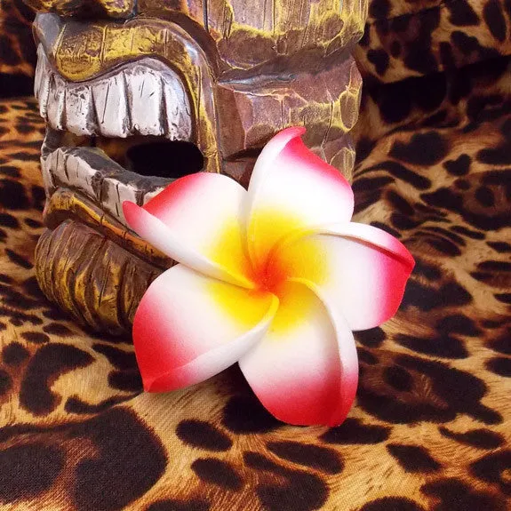 Red Plumeria Flower Hair Clip