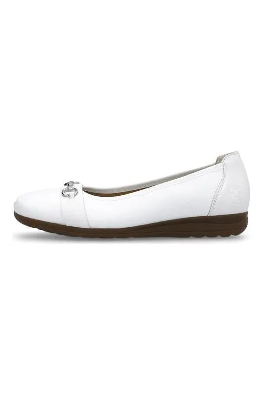 Rieker L9360-80 white leather pump