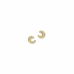 Sabina Stud Earrings 18ct Yellow Gold - Diamond Pavé