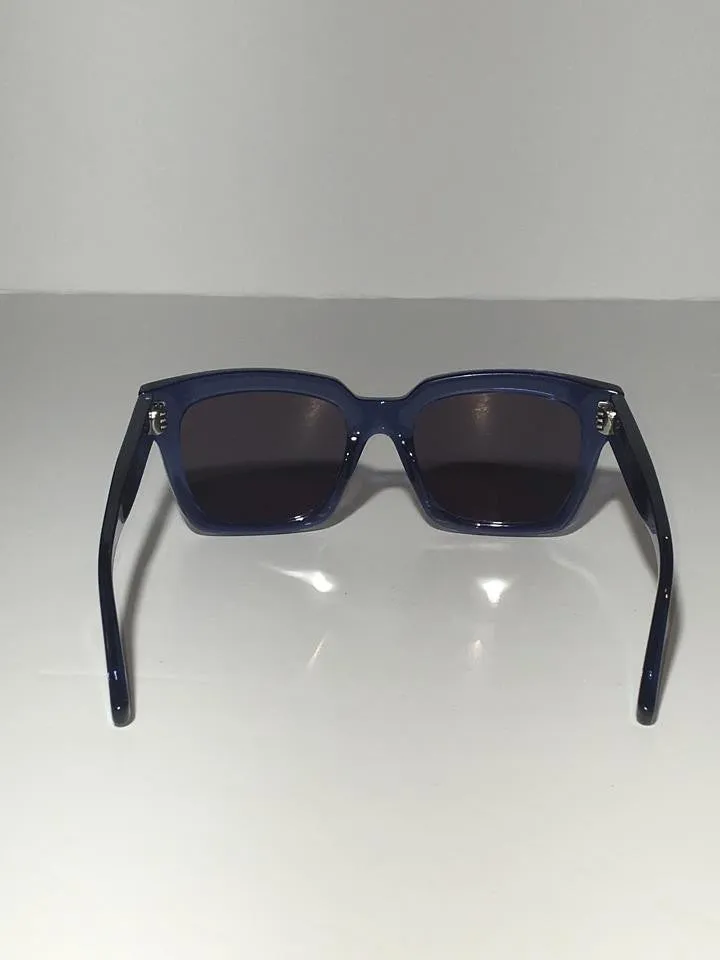 Saint Laurent - Bold Transparent Blue Framed Sunglasses with Purple Lenses