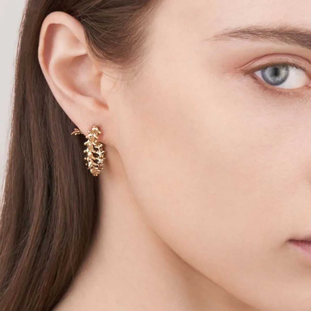 Serpent's Trace Mini Hoop Earrings - Yellow Gold Vermeil