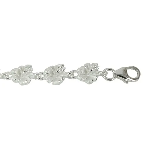 Sterling Silver 6mm Hibiscus Bracelet