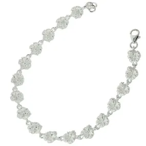 Sterling Silver 6mm Hibiscus Bracelet