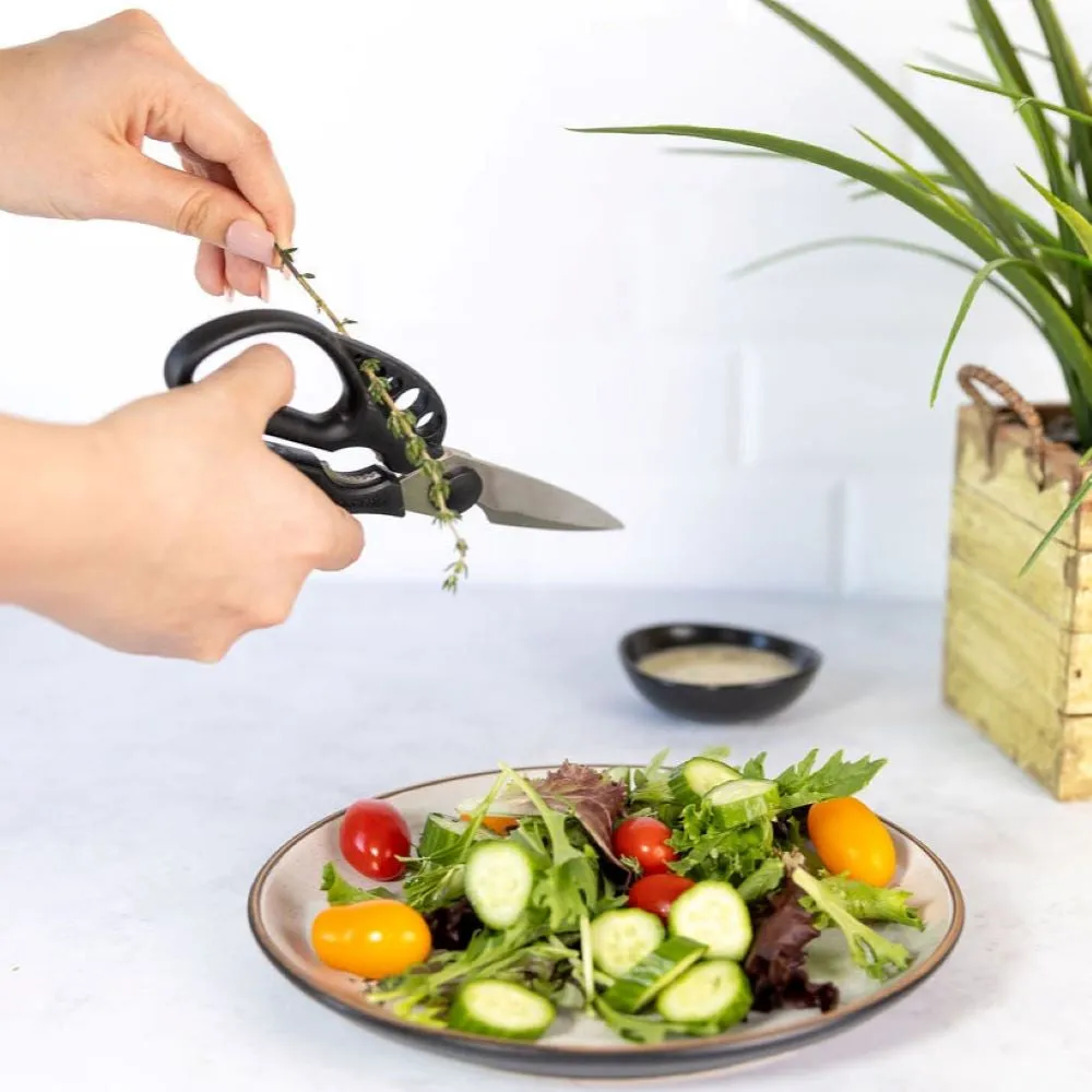 Strip-n-Snip™ Herb Stripping Multi-use Scissors Black