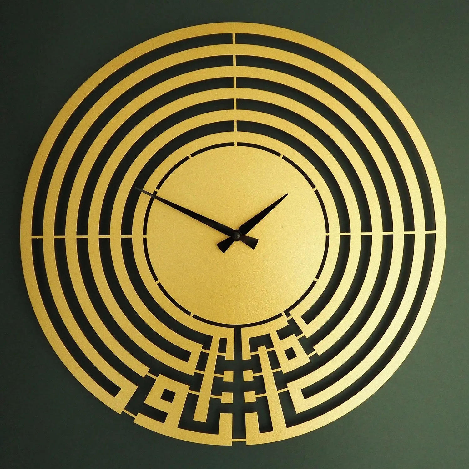 Tawakkul Written Kufic Metal Wall Clock - WAMS004