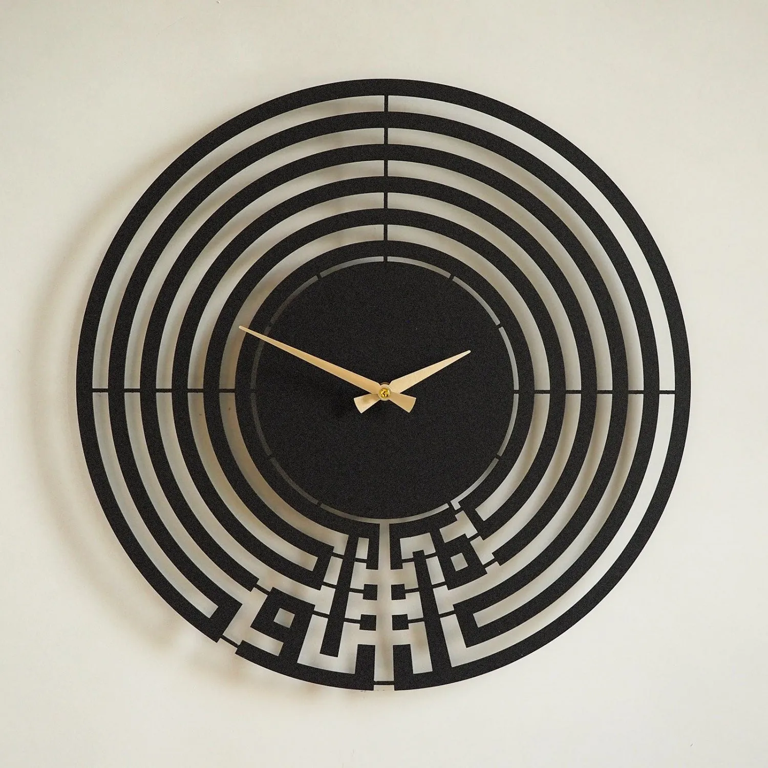 Tawakkul Written Kufic Metal Wall Clock - WAMS004