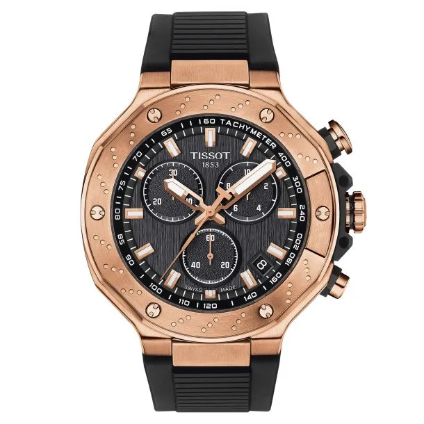 Tissot T-Race Chronograph Quartz Stainless and Rose Gold PVD Watch T141.417.37.051.00