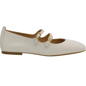 UNISA Ivory  Leather Mary Jane  Ballet Flat Shoe