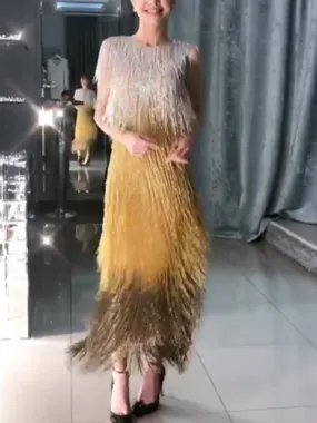 (Video) Elegant Fringed Bodycon Evening Dersses