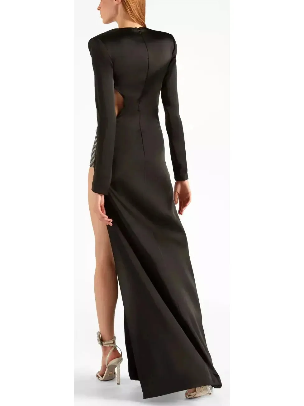 Women’s Black Evening Dress with Rhinestones