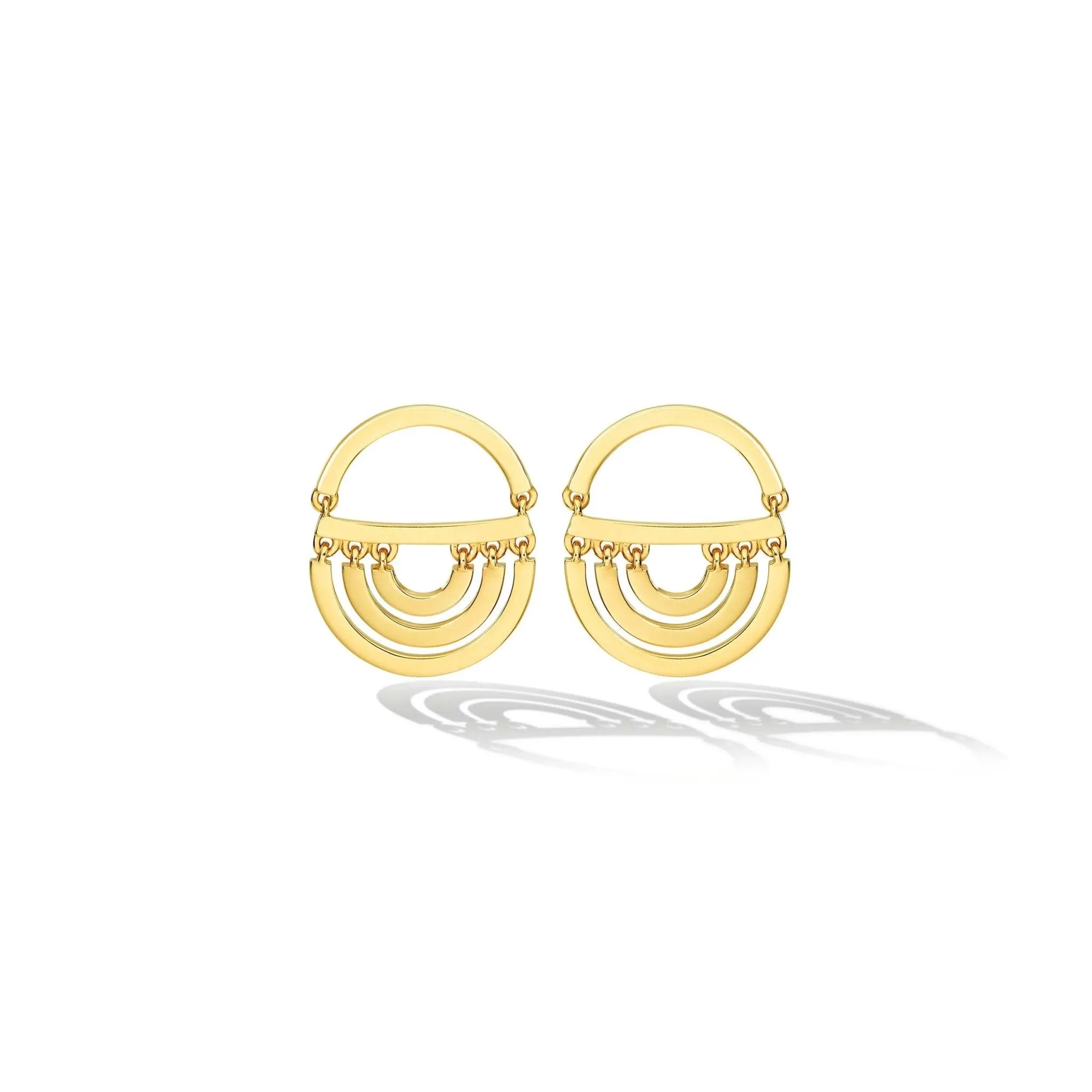 Yellow Gold Water Twin Drop Earrings